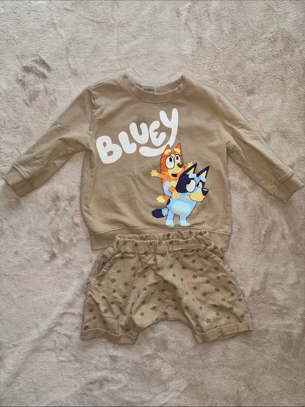 18M Bluey Sweatshirt & Shorts Set - Tan